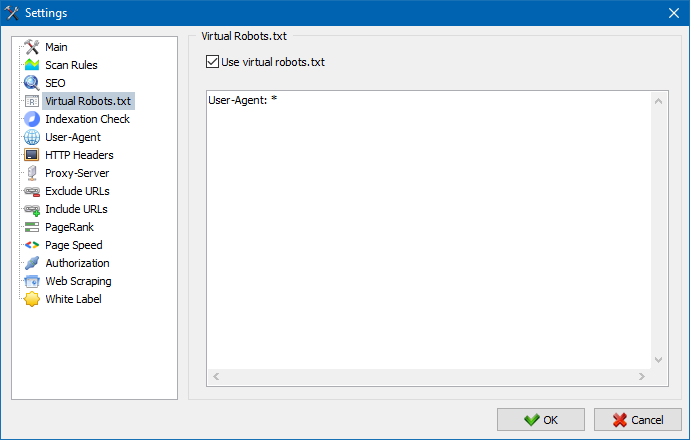 Virtual Robots.txt